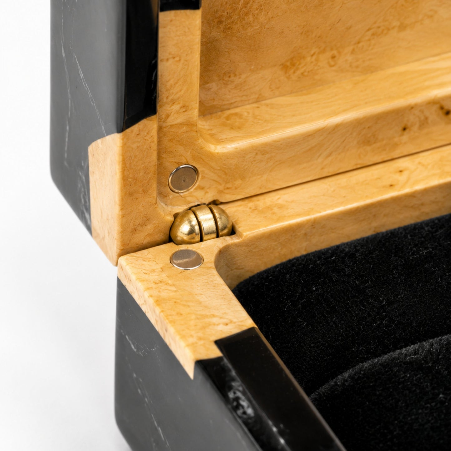 Wedding Ring Holder - Square Black Resin Box