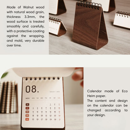Personalized Vertical wooden desk calendar