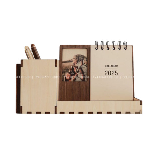 Custom Multi-function Maple desk calendar stand with holder & picture