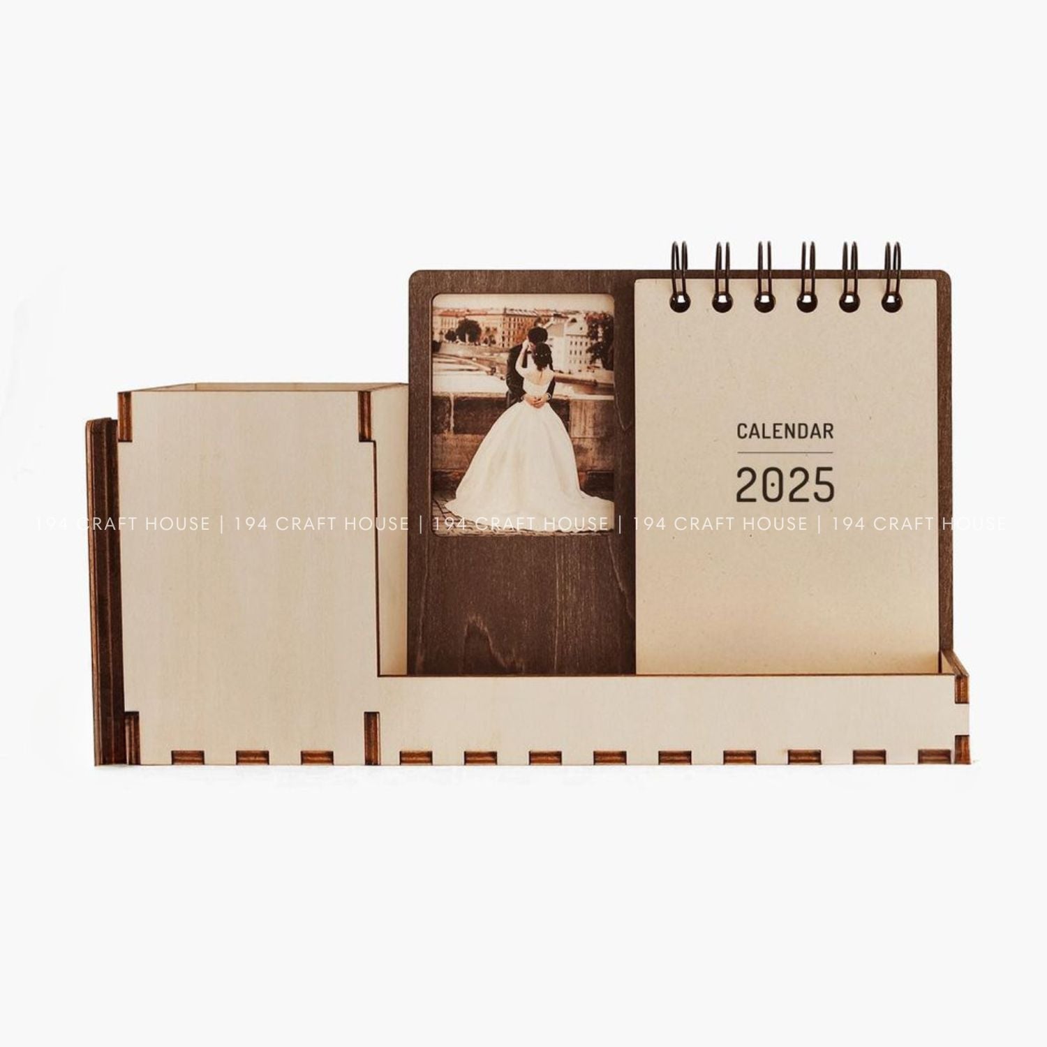 Custom Multi-function Maple desk calendar stand with holder & picture