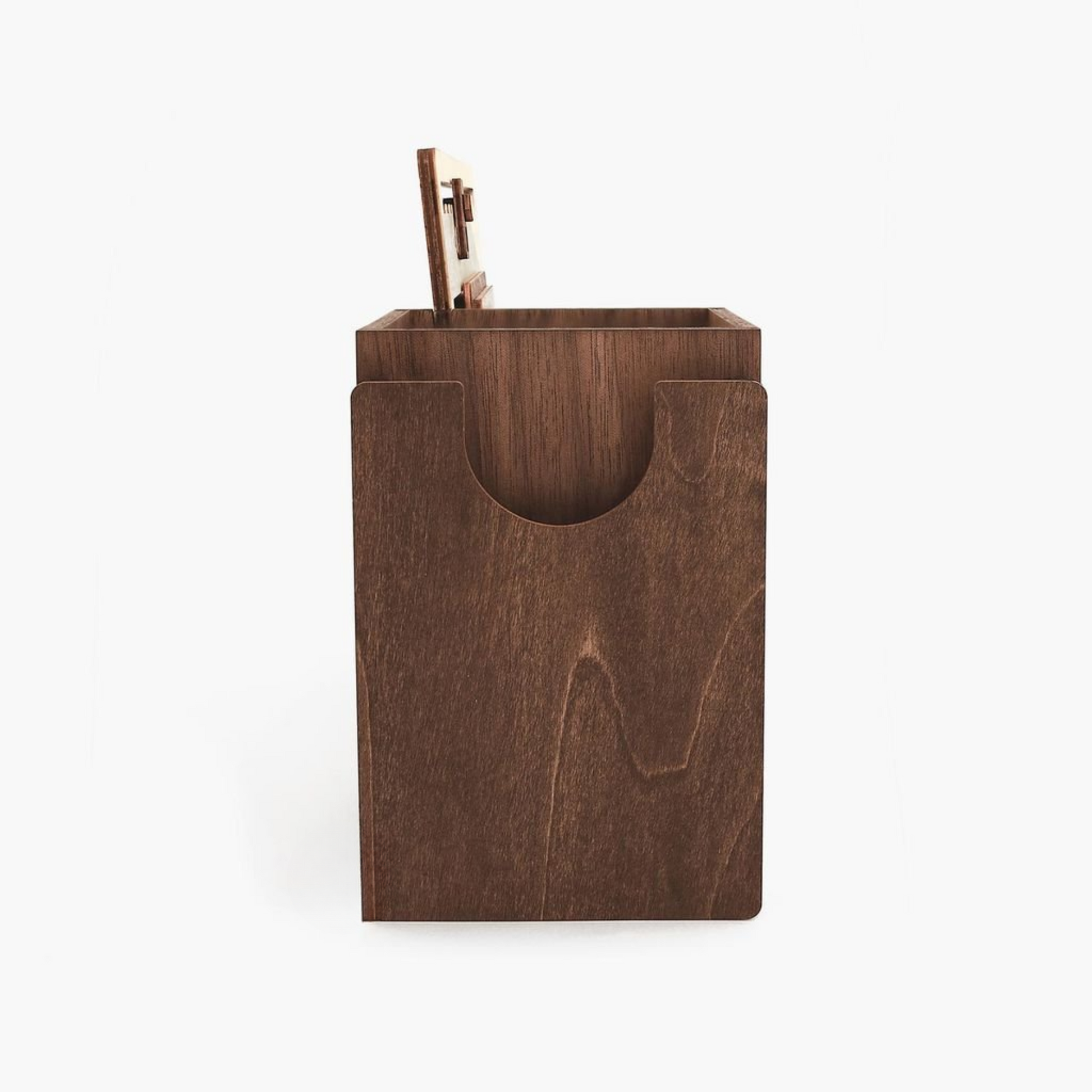 Custom Multi-Function Wood Perpetual Desk Calendar With Pen & Pencils Holder, Business Card Holder, Accessories Tray, Personalized Desk Organizer