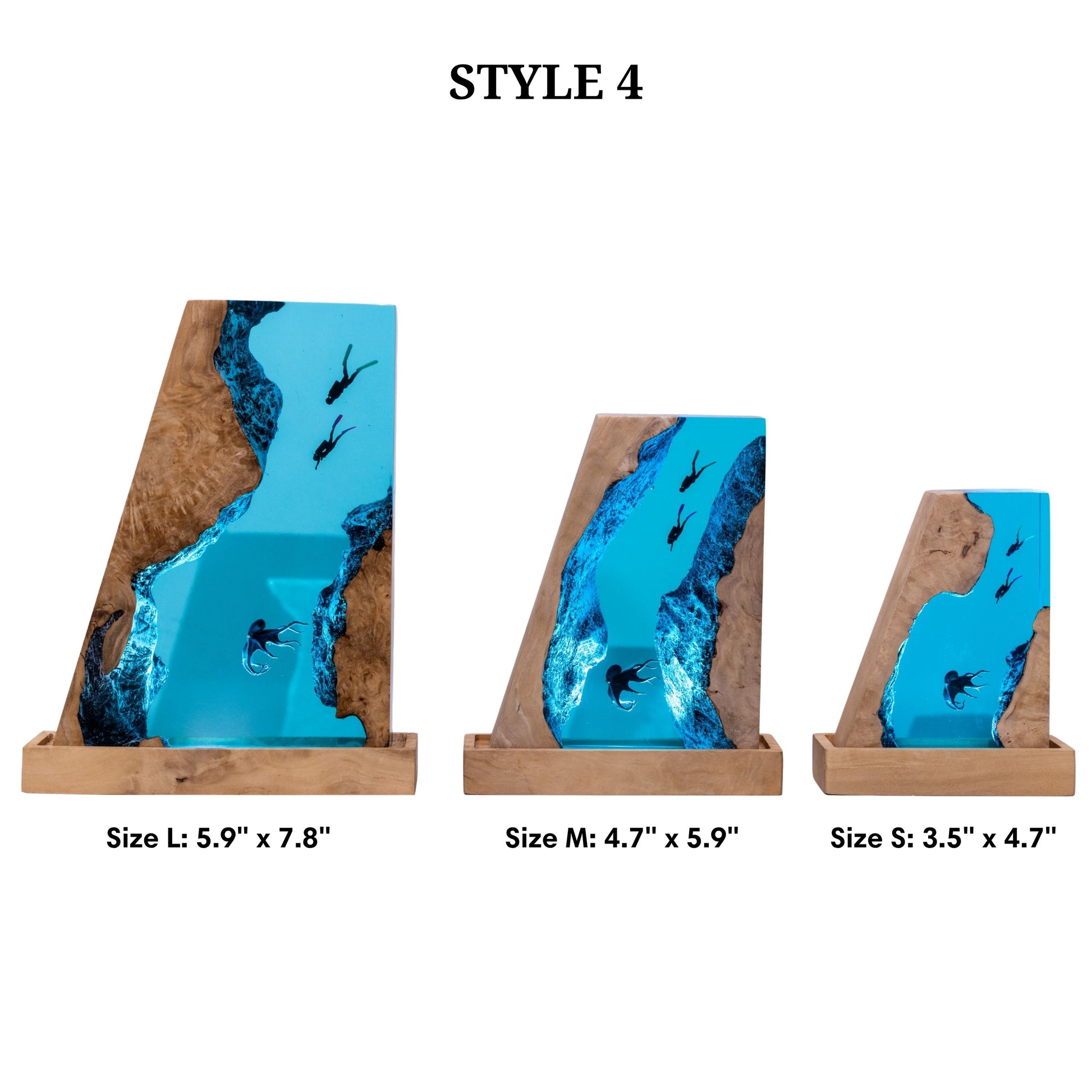 Octopus and Scuba Diver Ocean Resin Night Light: Resin Lamp Streamer & Playroom Decor, Personalized Gift