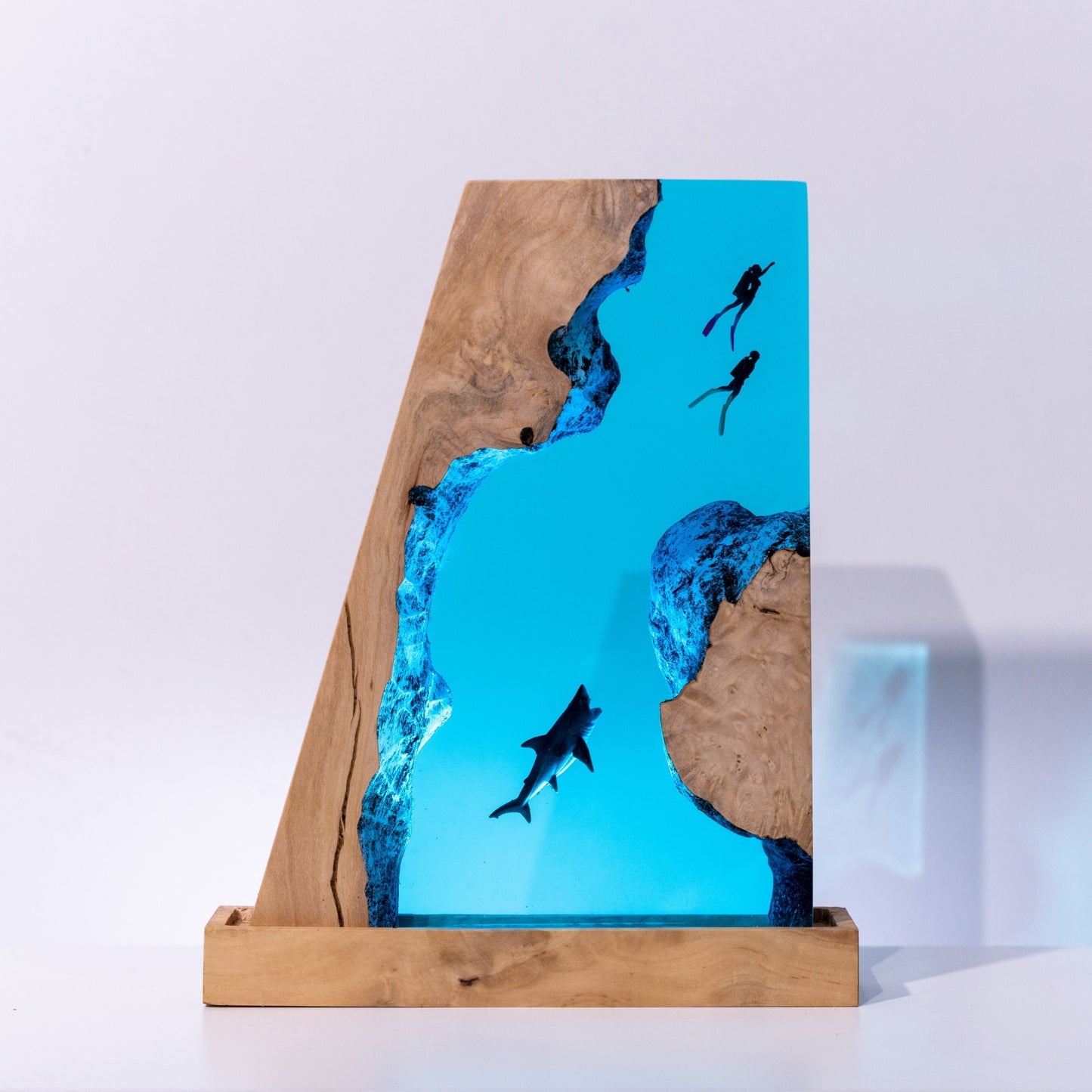 Shark Ocean Resin Night Light: Resin Lamp Streamer & Playroom Decor, Personalized Gift