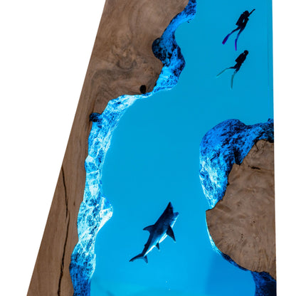 Shark Ocean Resin Night Light: Resin Lamp Streamer & Playroom Decor, Personalized Gift