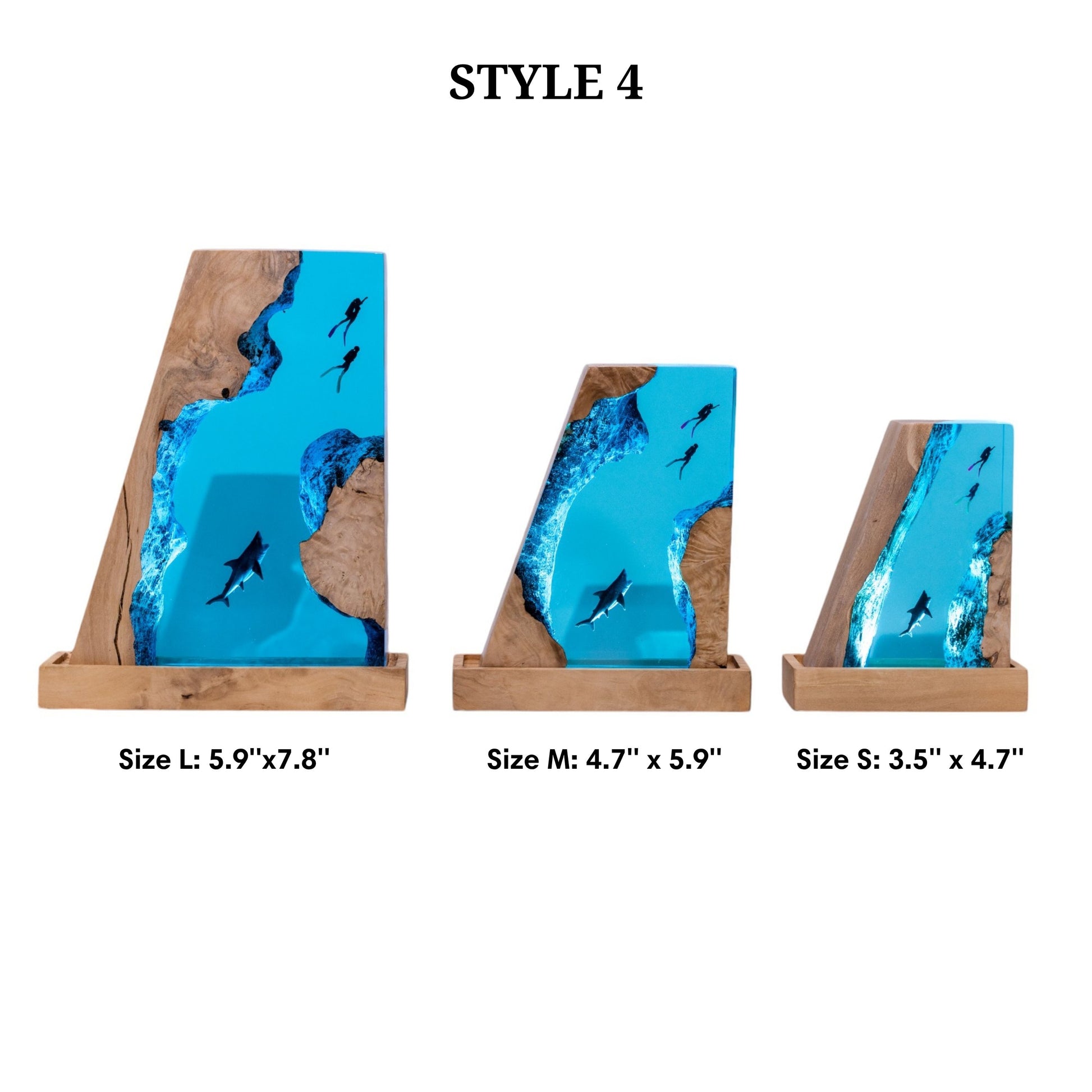 Shark Ocean Resin Night Light: Resin Lamp Streamer & Playroom Decor, Personalized Gift