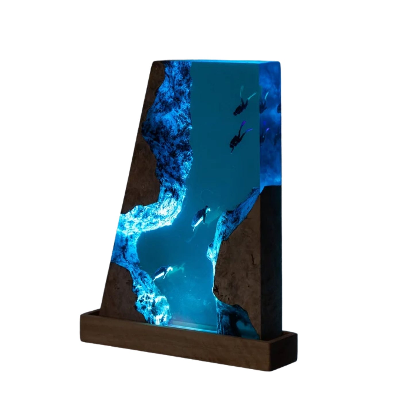 Turtle and Scuba Diver Ocean Resin Night Light: Resin Lamp Streamer & Playroom Decor, Personalized Gift