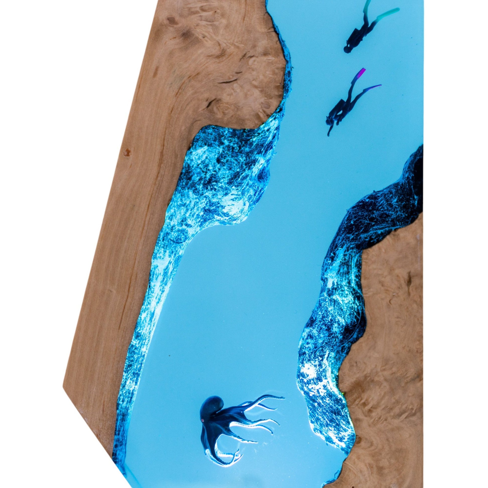 Octopus and Scuba Diver Ocean Resin Night Light: Resin Lamp Streamer & Playroom Decor, Personalized Gift