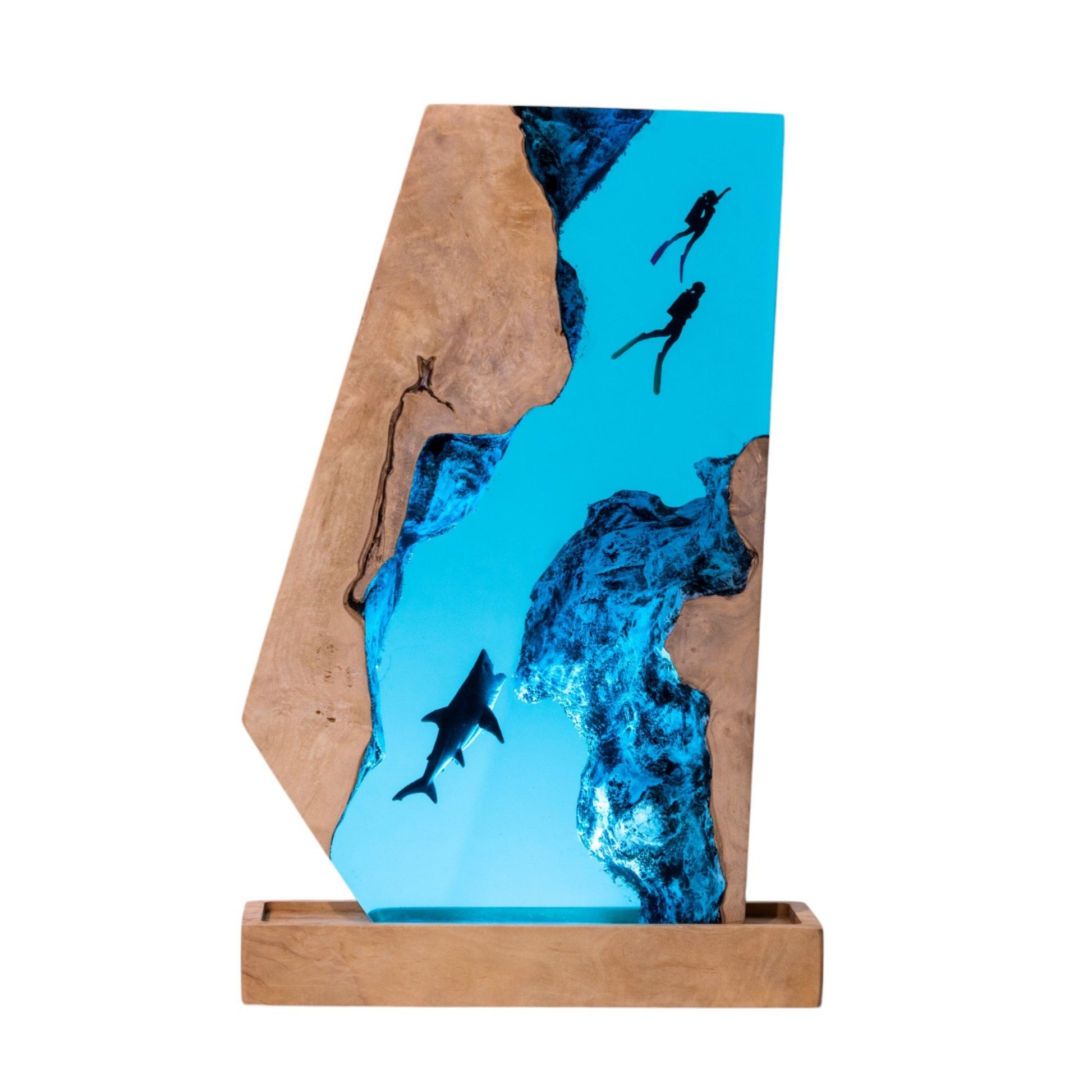 Shark Ocean Resin Night Light: Resin Lamp Streamer & Playroom Decor, Personalized Gift
