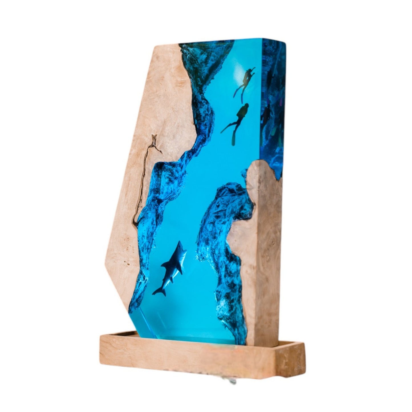 Shark Ocean Resin Night Light: Resin Lamp Streamer & Playroom Decor, Personalized Gift