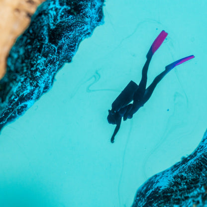 Turtle and Scuba Diver Ocean Resin Night Light: Resin Lamp Streamer & Playroom Decor, Personalized Gift