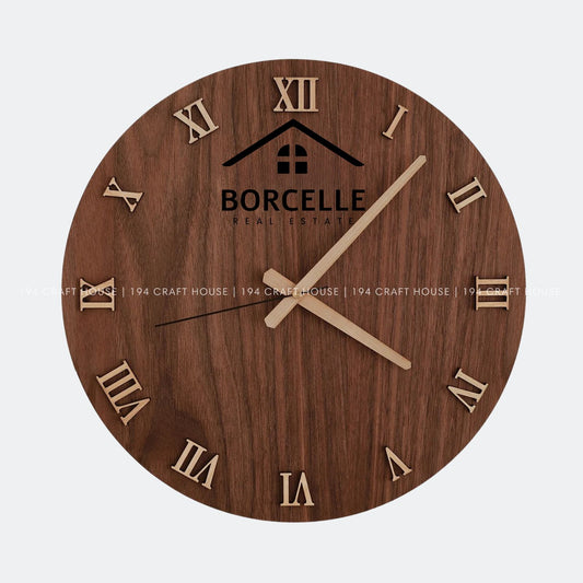 Custom Engraved Company Logo Wall Clock Corporate Gift