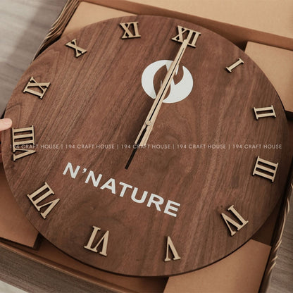 Silent Roman Numerals Walnut Wall Clock