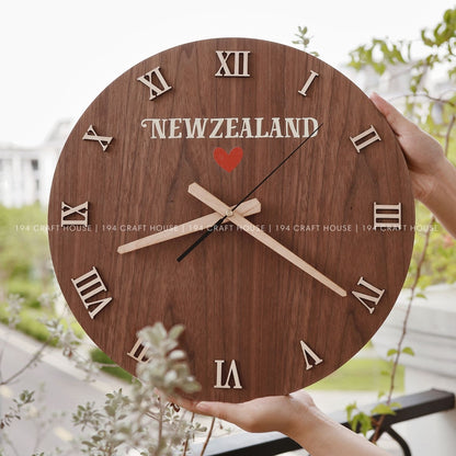 Silent Roman Numerals Walnut Wall Clock