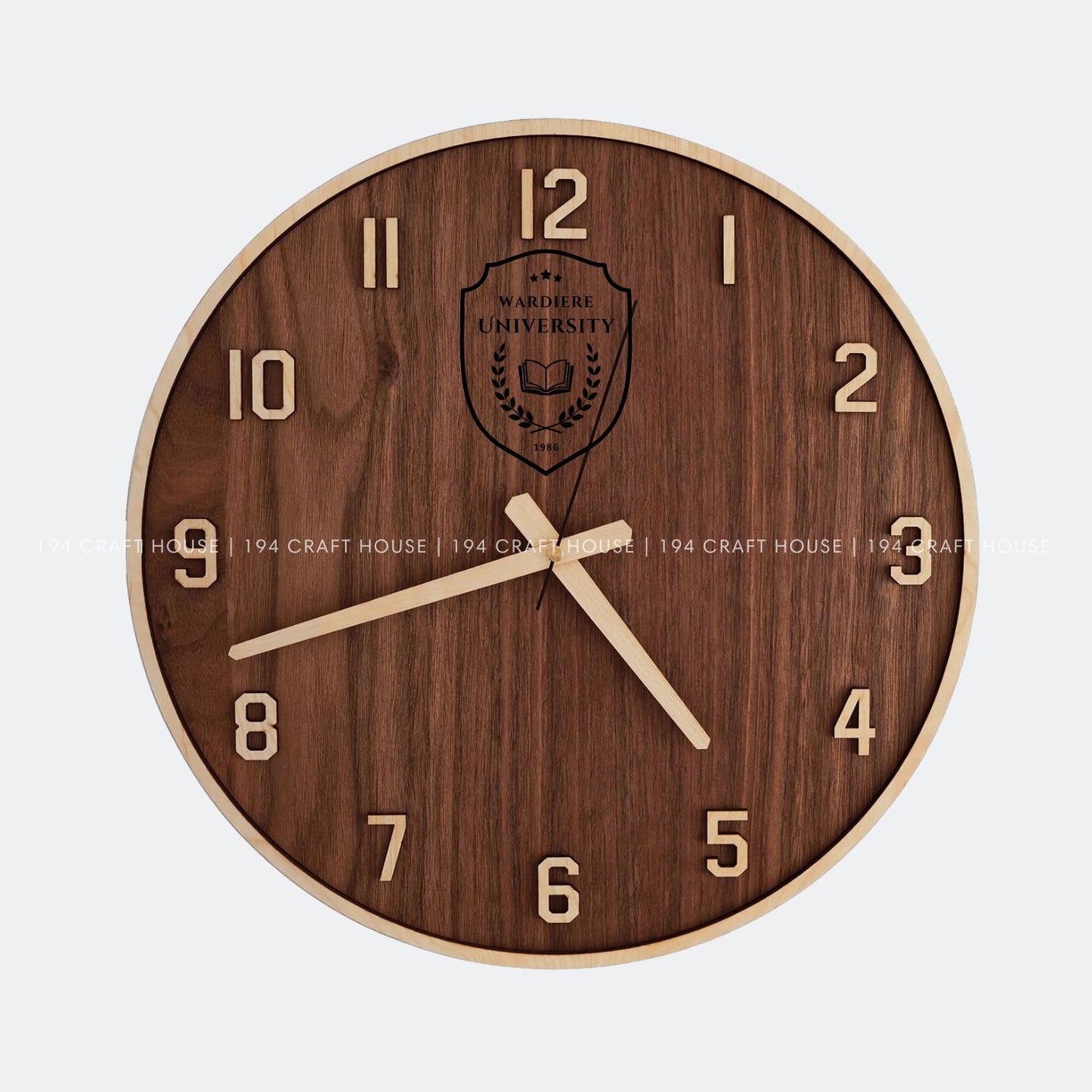 Custom Logo Wooden Wall Clock Personalized Corporate Gift