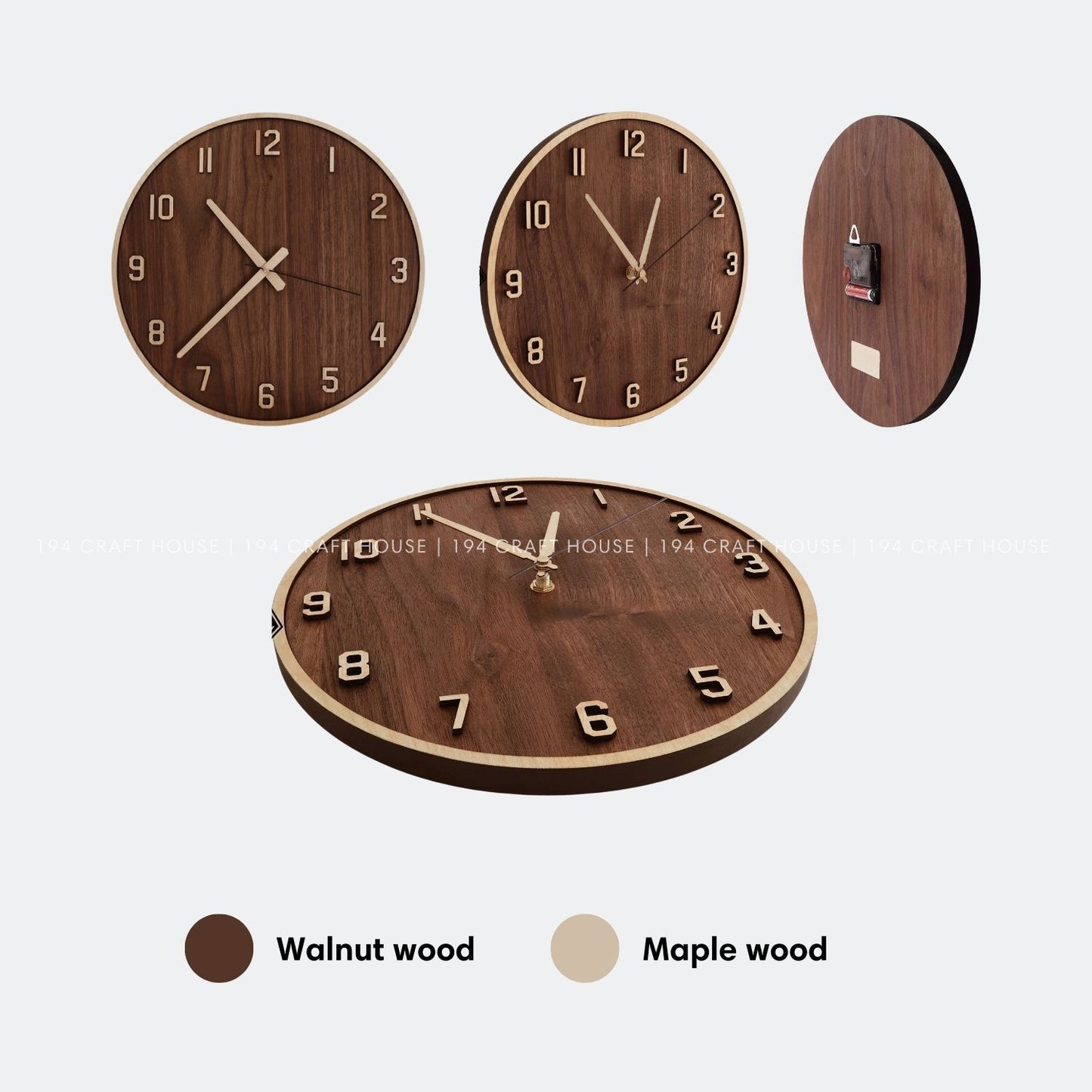 Custom Logo Wooden Wall Clock Personalized Corporate Gift