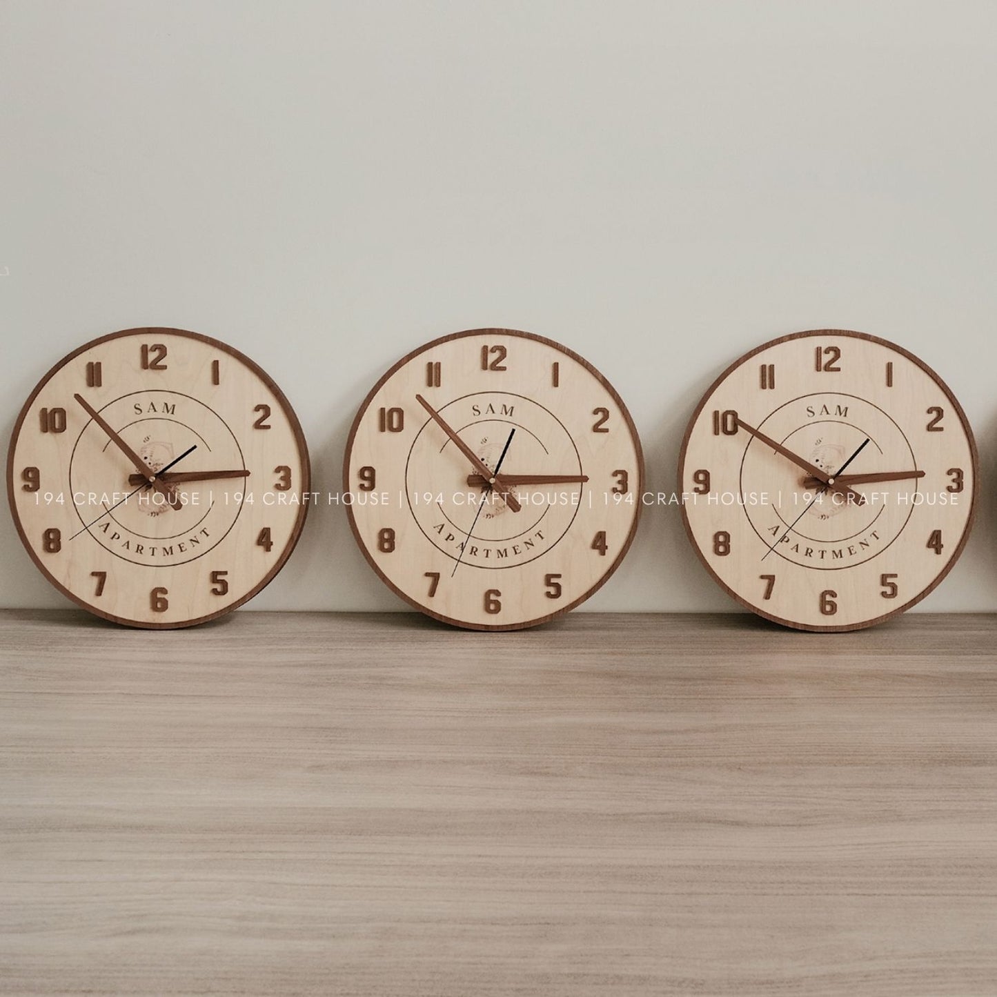 Custom Logo Wooden Wall Clock Personalized Corporate Gift