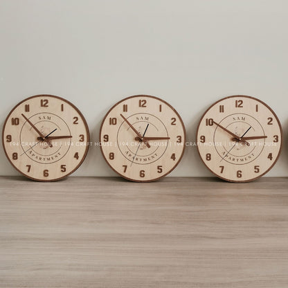 Custom Logo Wooden Wall Clock Personalized Corporate Gift