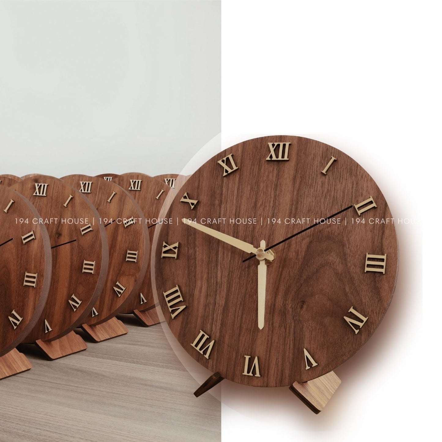 Wooden Desk Clock Personalized