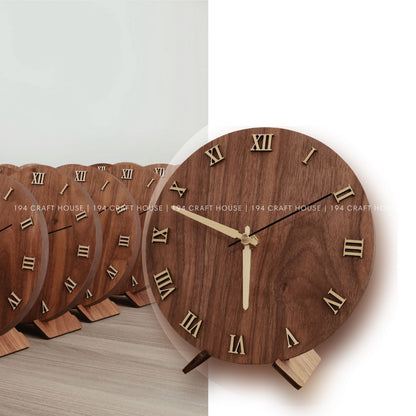 Wooden Desk Clock Personalized