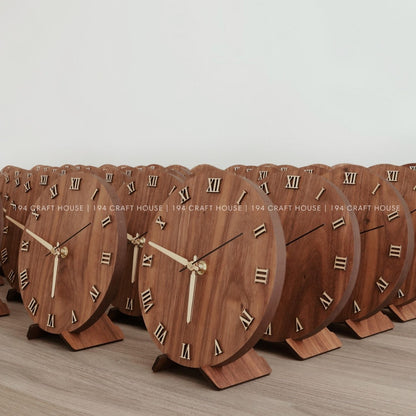 Wooden Desk Clock Personalized