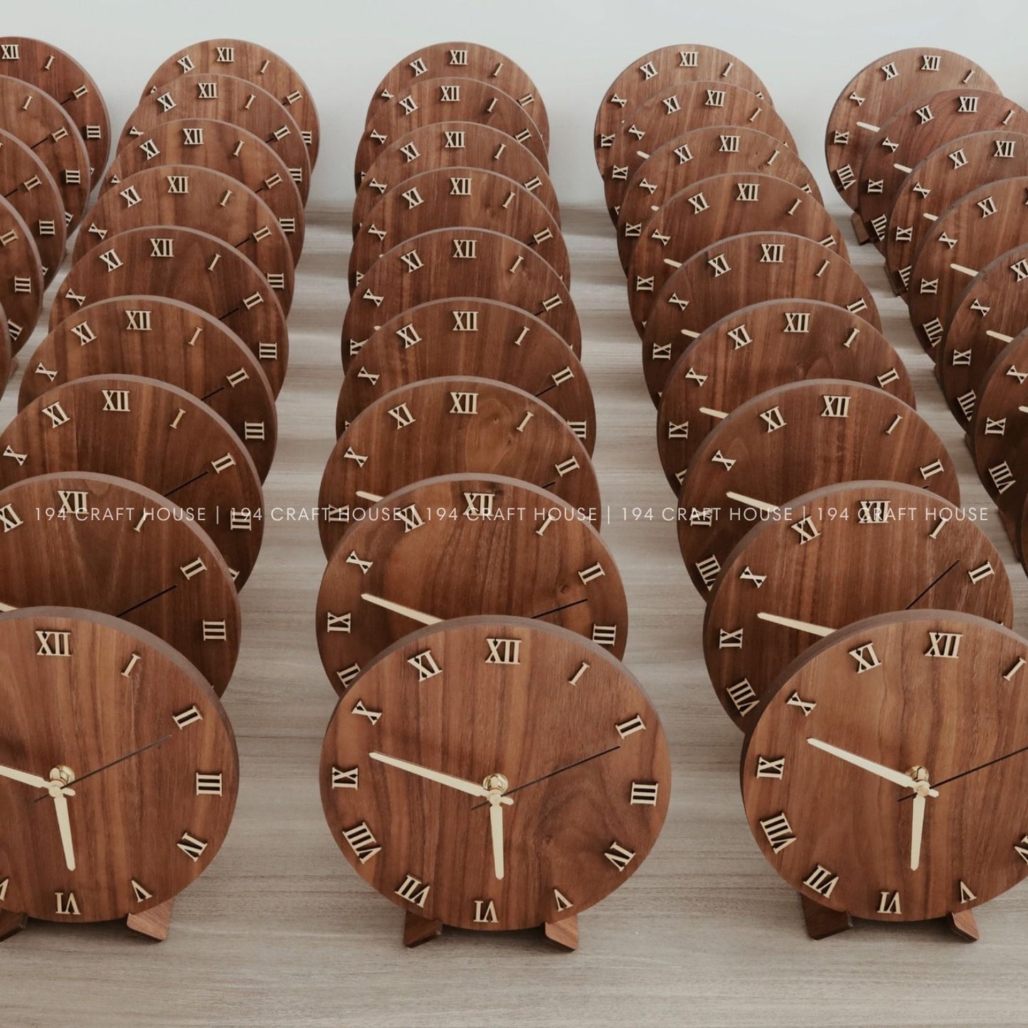 Wooden Desk Clock Personalized