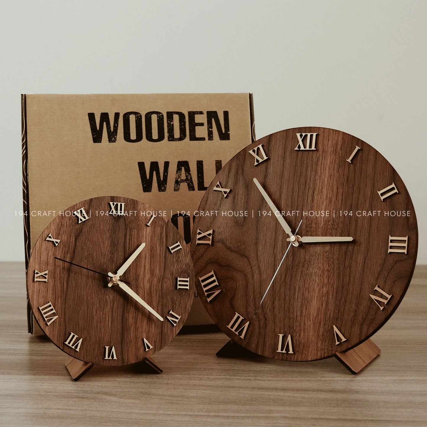 Wooden Desk Clock Personalized