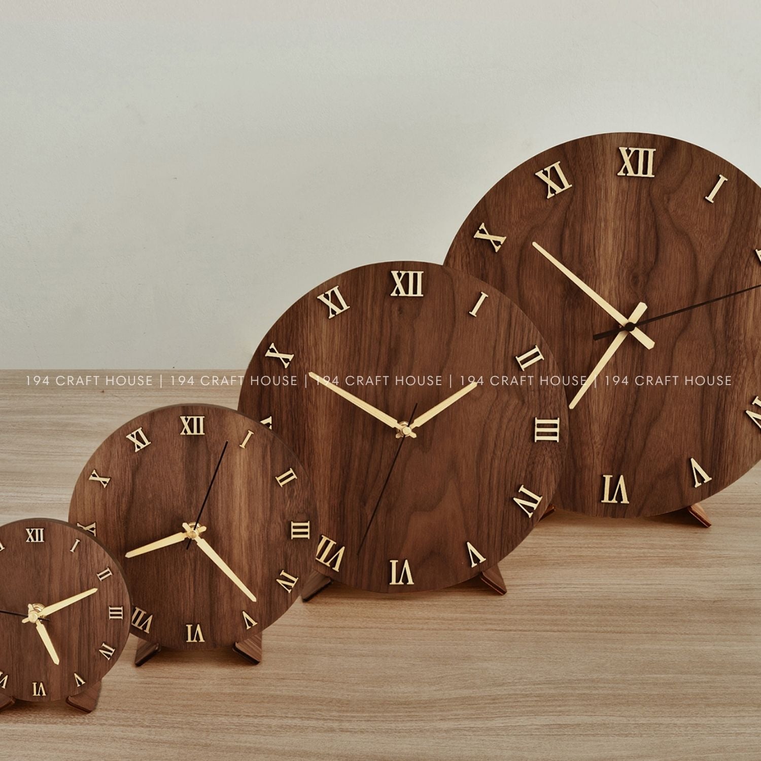 Wooden Desk Clock Personalized