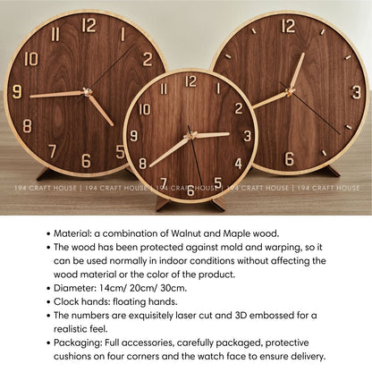 Wooden Desk Clock Personalized