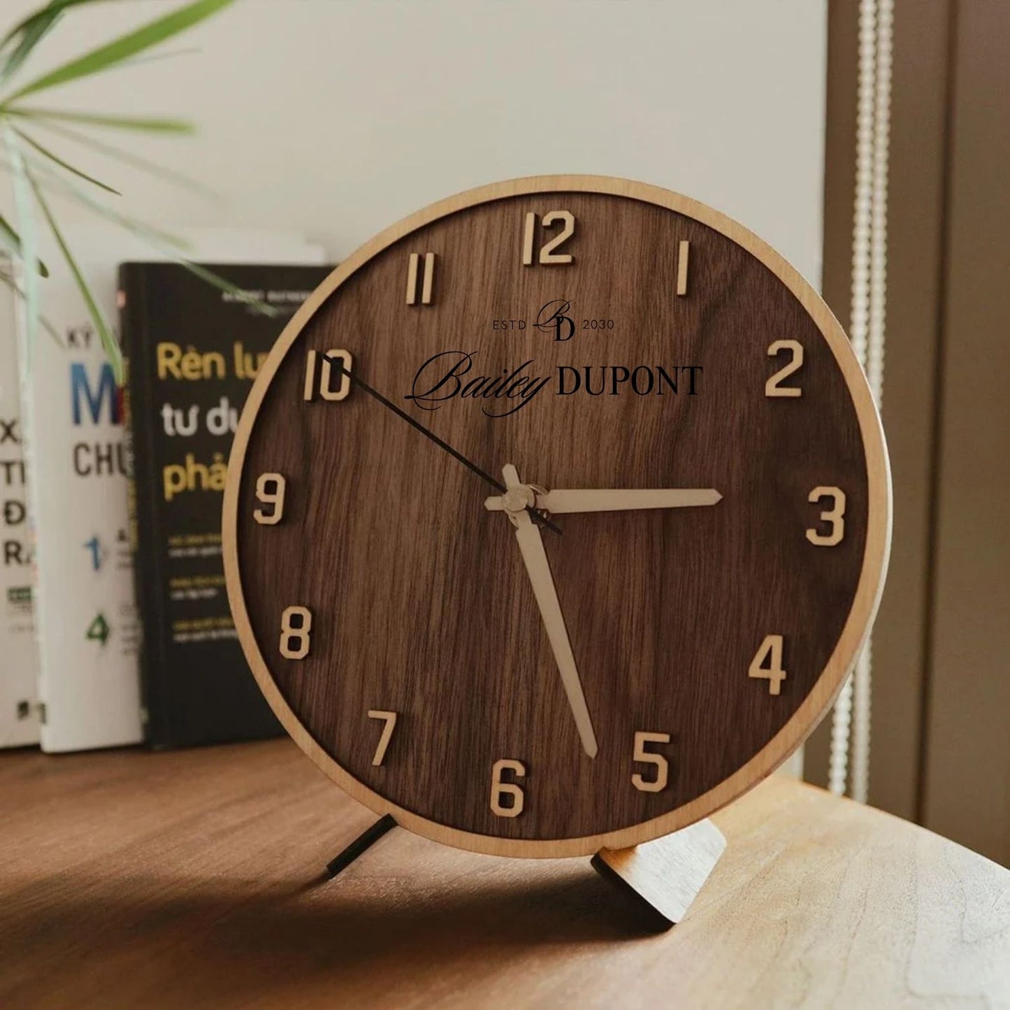 Wooden Desk Clock Personalized