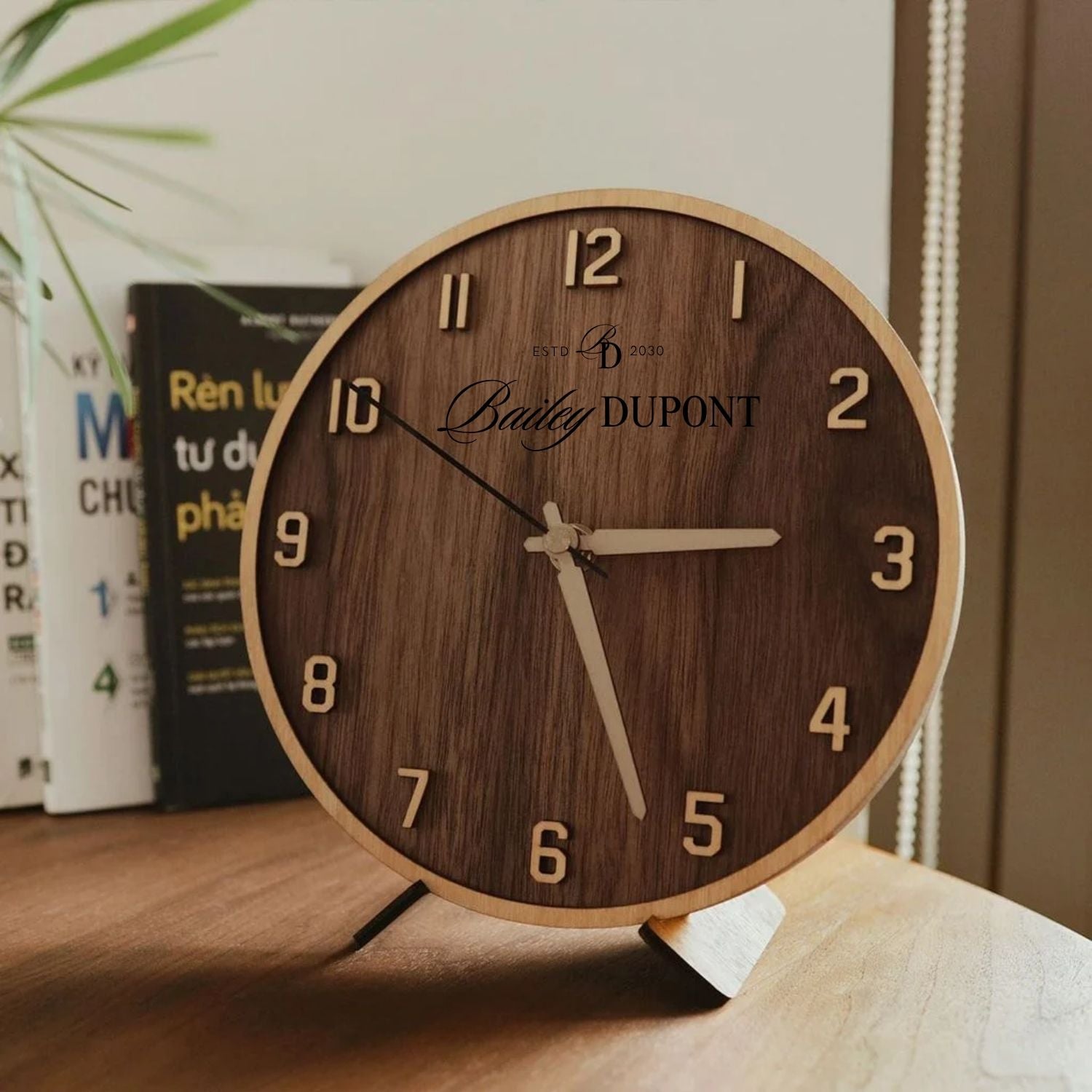 Wooden Desk Clock Personalized