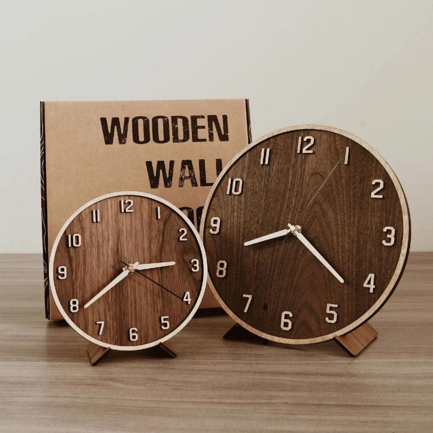 Wooden Desk Clock Personalized
