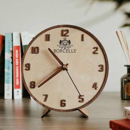 Wooden Desk Clock Personalized