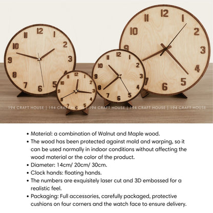 Wooden Desk Clock Personalized