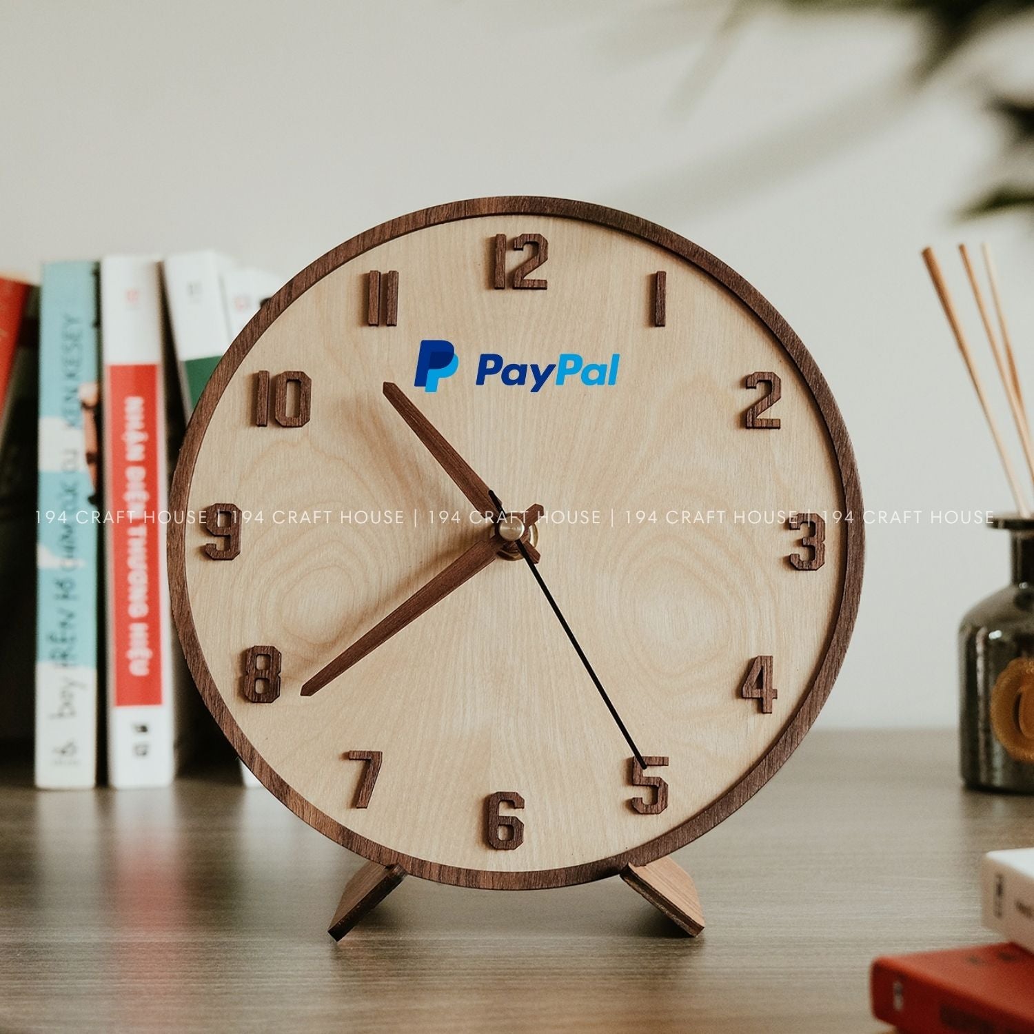 Wooden Desk Clock Personalized