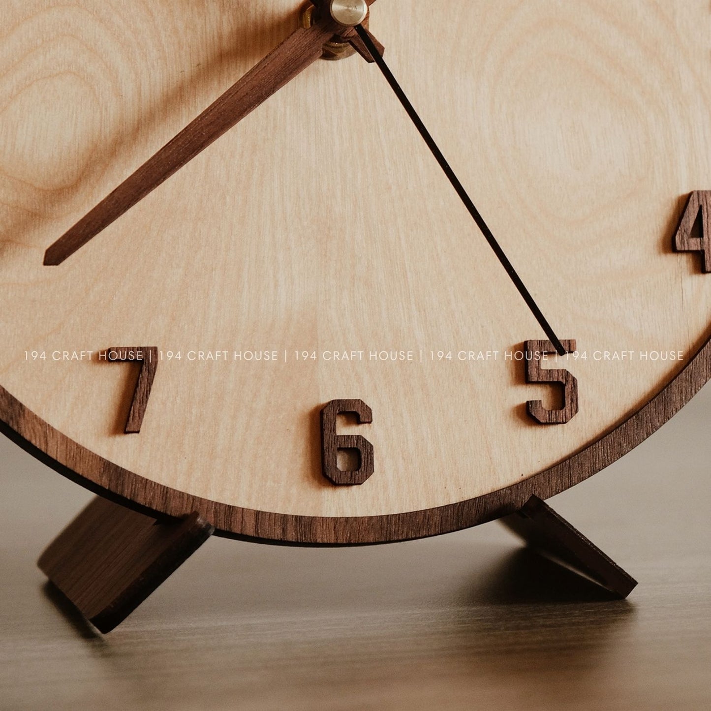 Wooden Desk Clock Personalized