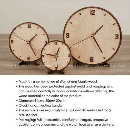 Wooden Desk Clock Personalized
