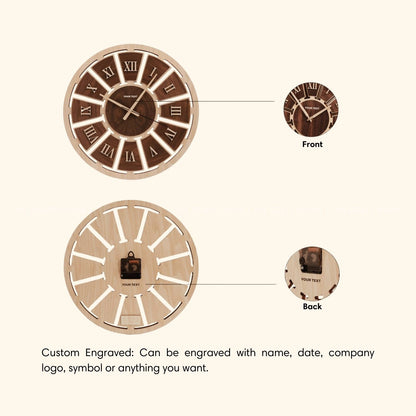 Wooden Large Wall Clock Personalized
