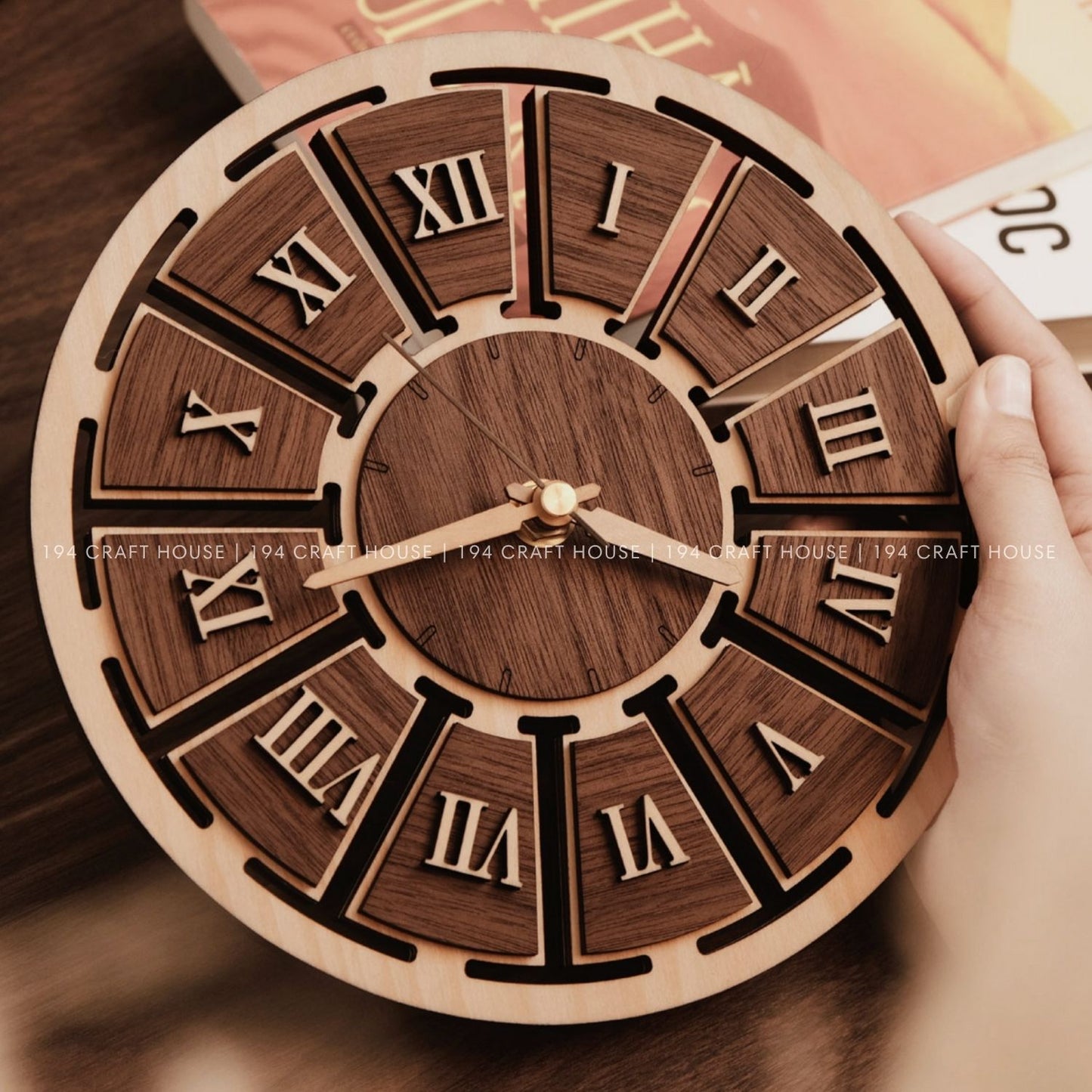 Wooden Large Wall Clock Personalized