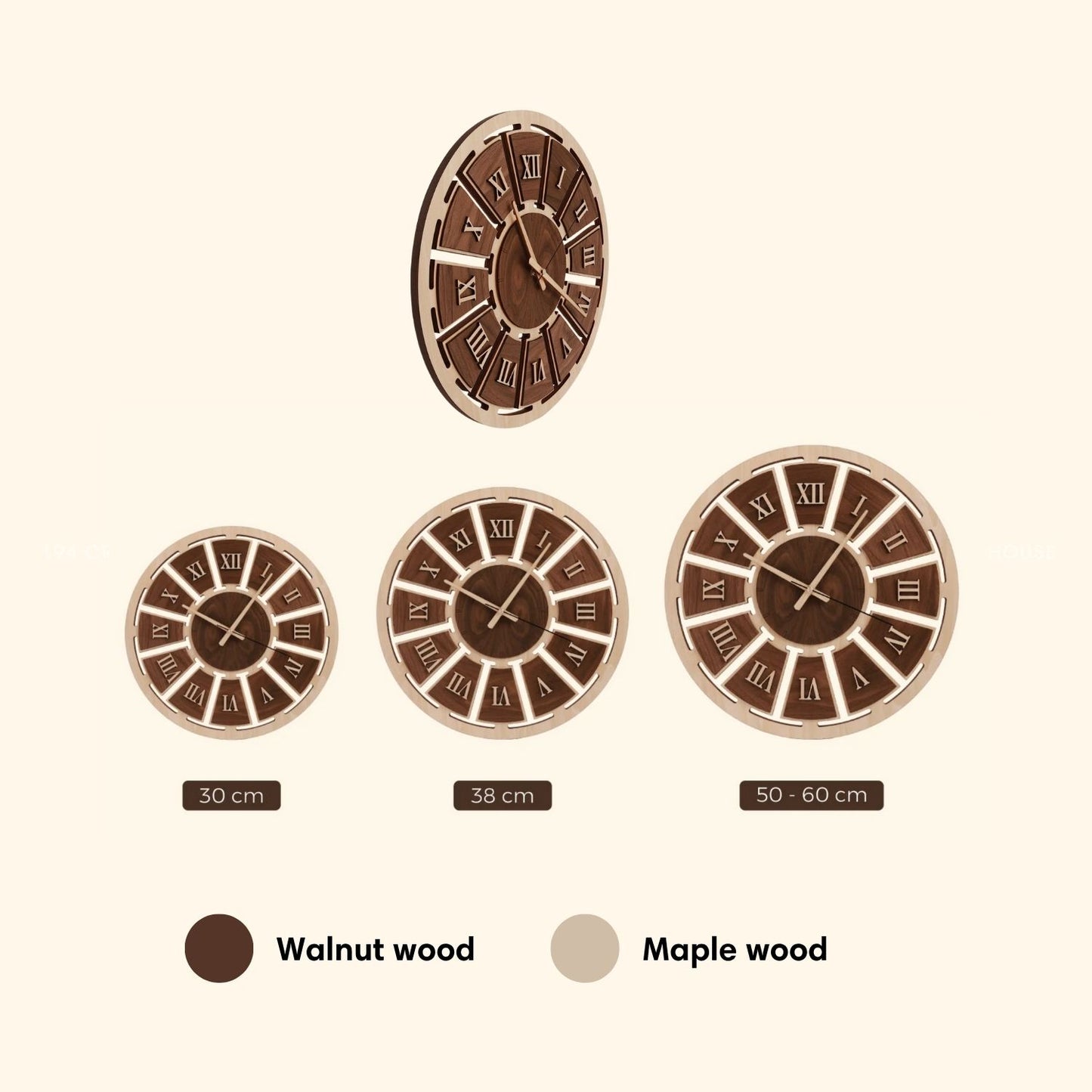 Wooden Large Wall Clock Personalized