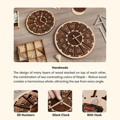 Wooden Large Wall Clock Personalized