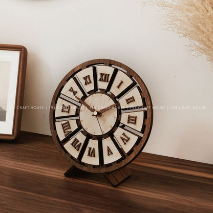 Wooden Desk Clock Personalized