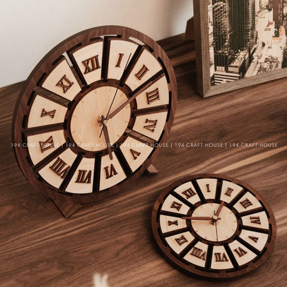 Wooden Desk Clock Personalized
