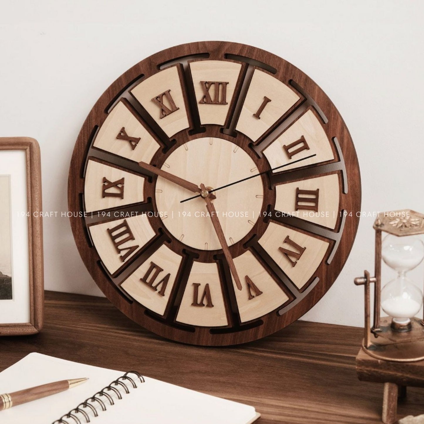 Wooden Desk Clock Personalized