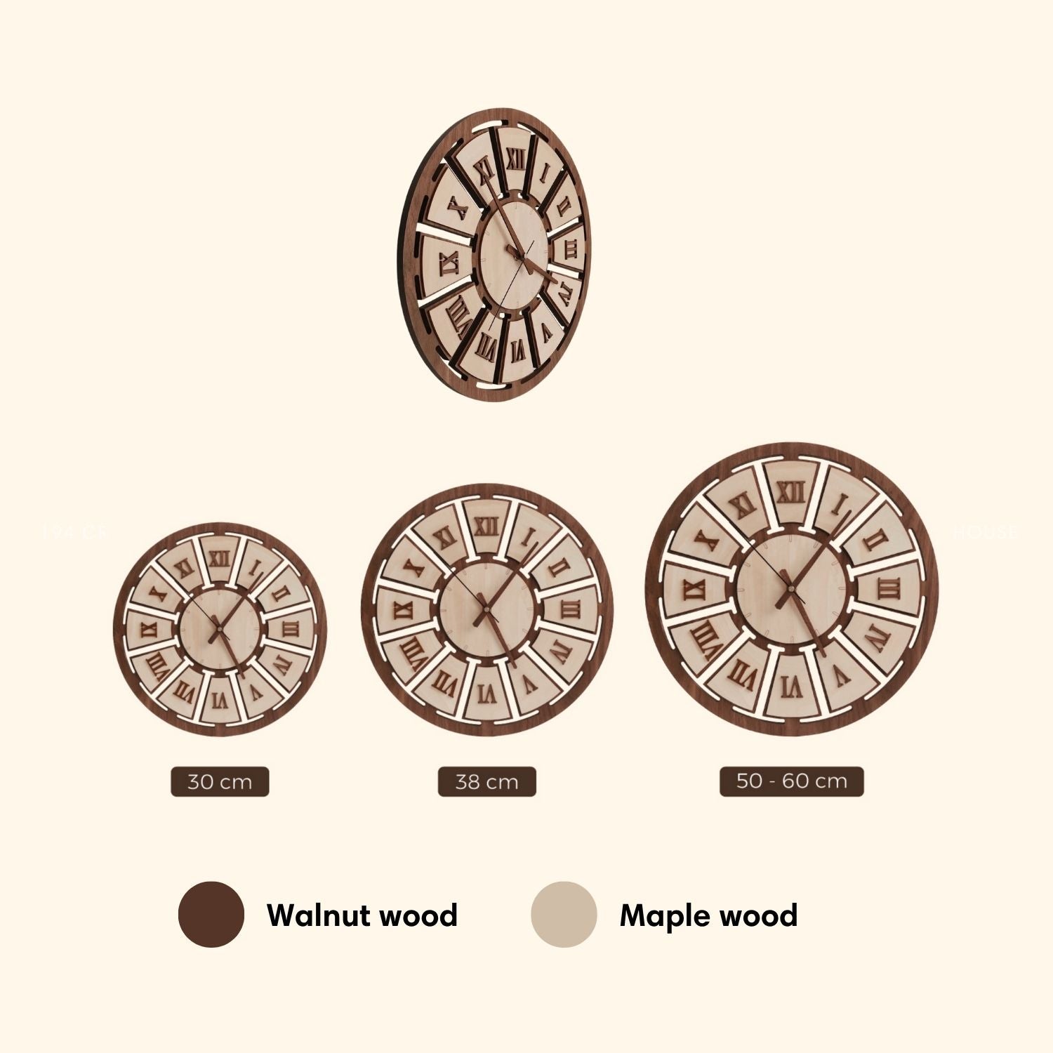 Wooden Large Wall Clock Personalized