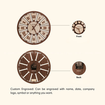 Wooden Large Wall Clock Personalized