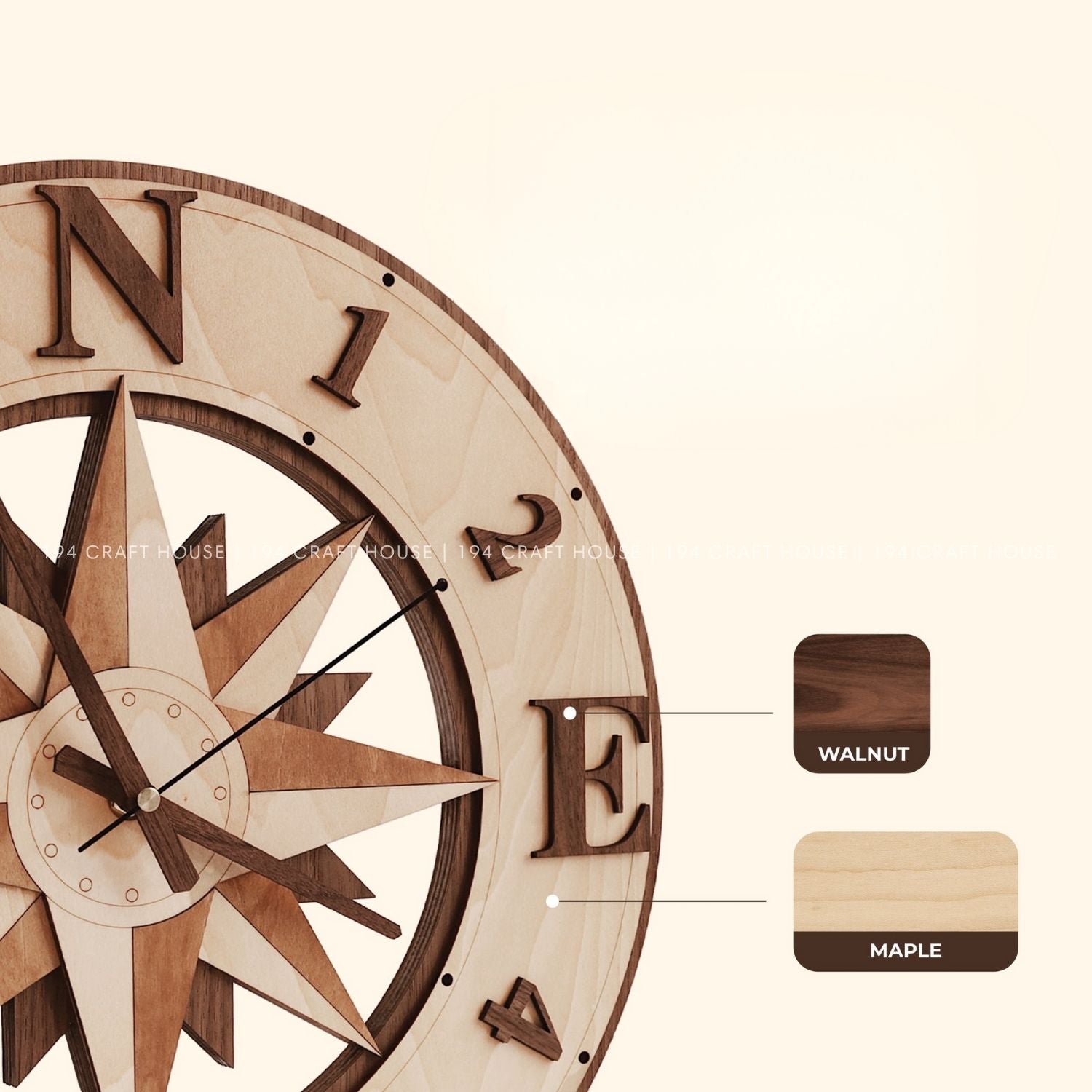 Wooden Large Wall Clock Personalized