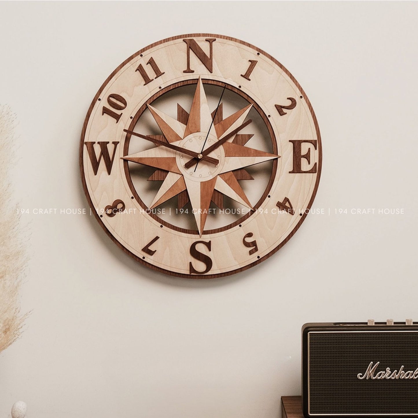 Wooden Large Wall Clock Personalized