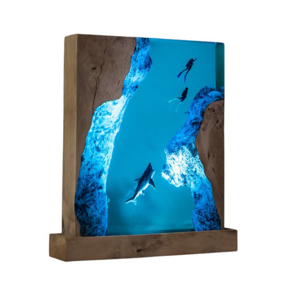 Shark Ocean Resin Night Light: Resin Lamp Streamer & Playroom Decor, Personalized Gift