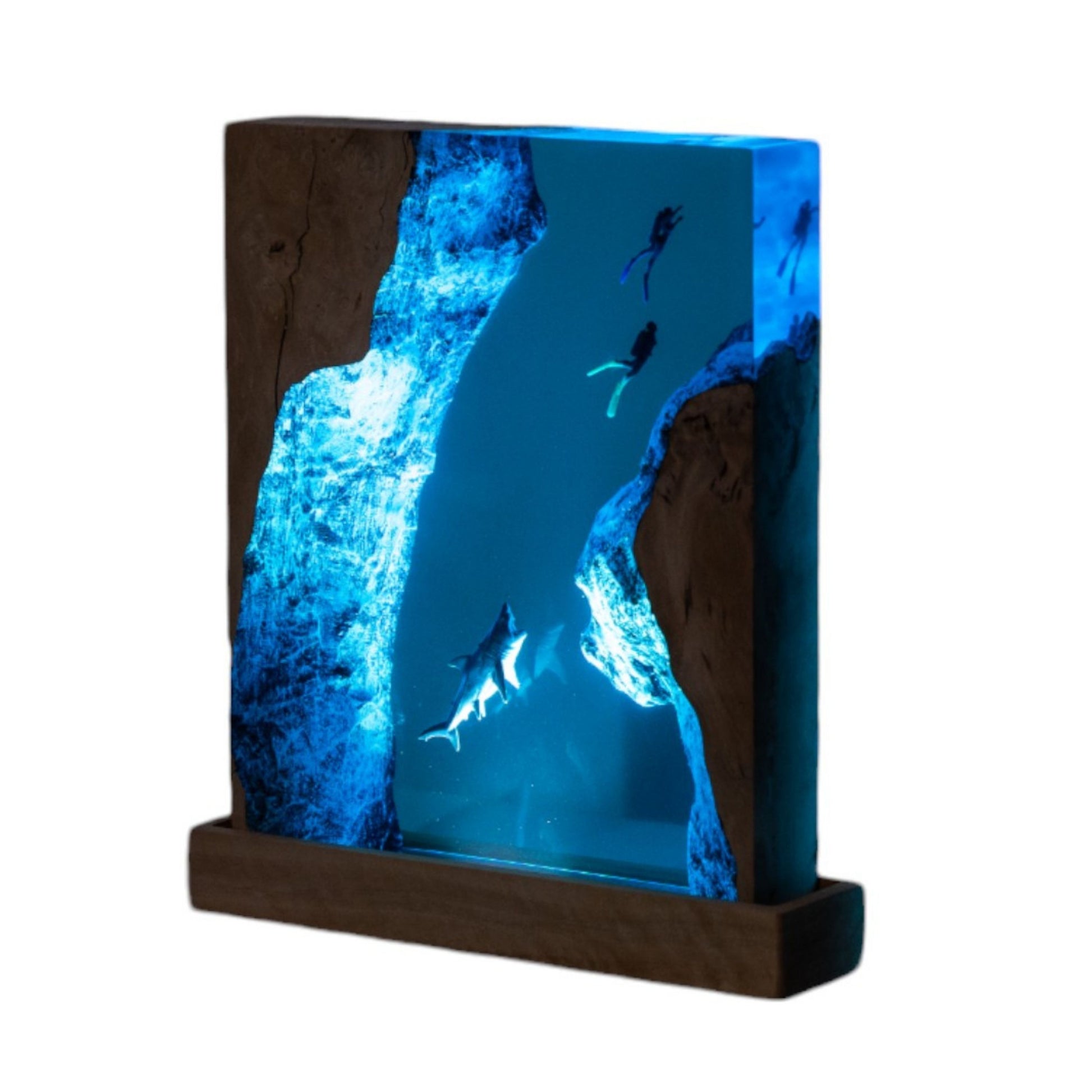 Shark Ocean Resin Night Light: Resin Lamp Streamer & Playroom Decor, Personalized Gift