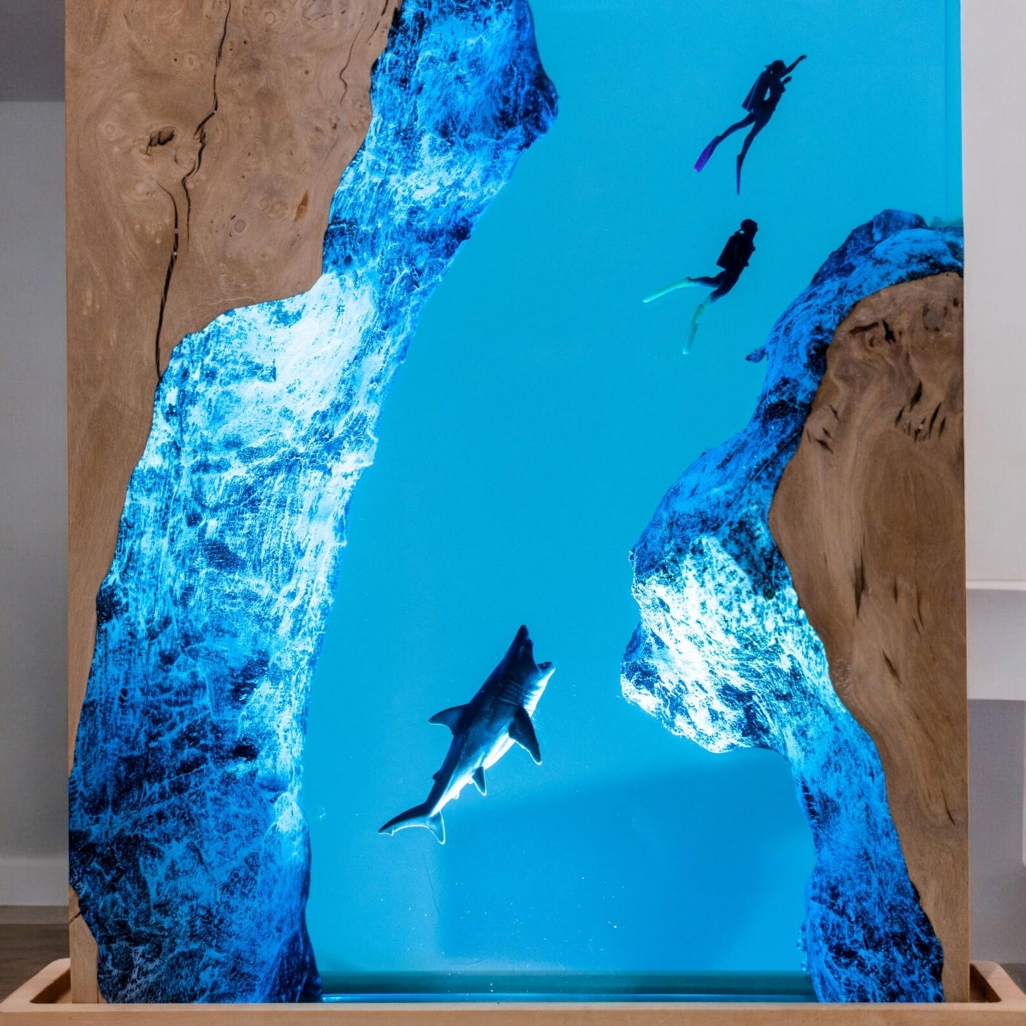 Shark Ocean Resin Night Light: Resin Lamp Streamer & Playroom Decor, Personalized Gift